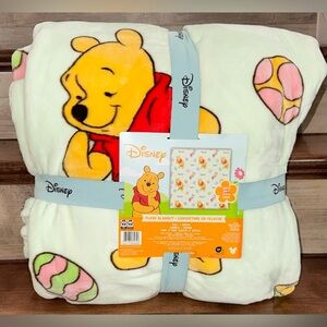 🥰 Disney Easter Winnie The Pooh Baby Green Queen Size Plush Blanket 90” x 90”